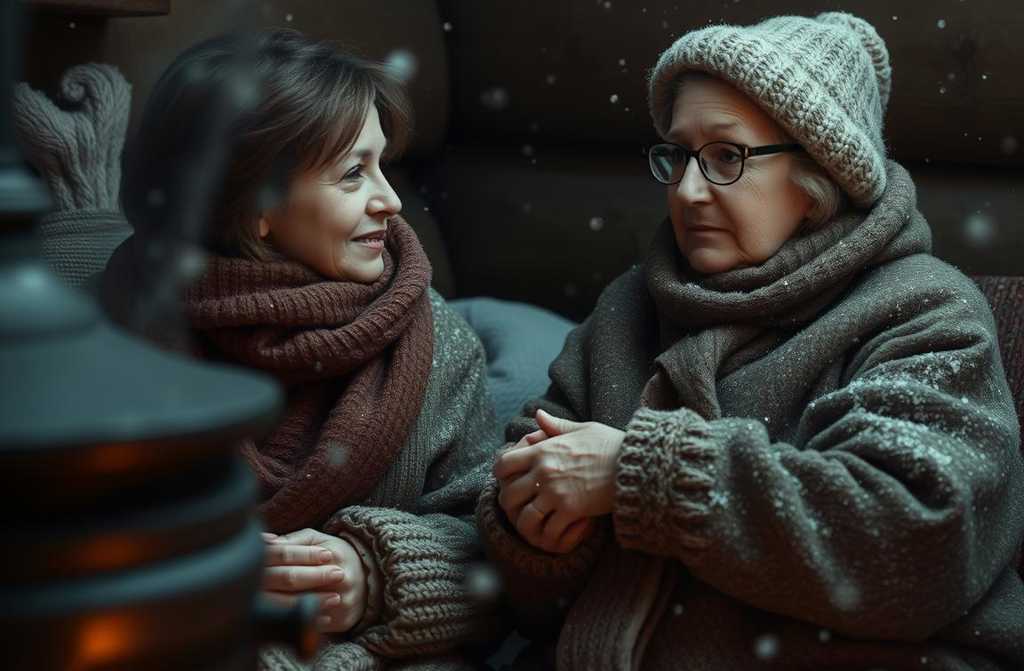 Oksana z mamą siedziały na starym łóżku. Obie były ciepło ubrane. Zima, a w domu dopiero co napalili w piecu.