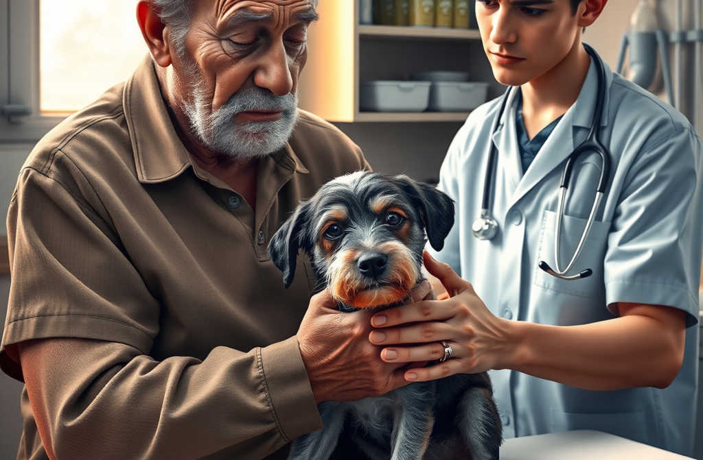 Mężczyzna zmuszony poświęcić swojego psa z powodu braku środków na jego ratowanie.